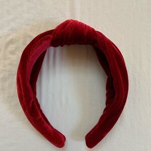 J. Crew Red Velvet Headband